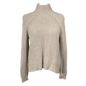 Gap Turtleneck Sweater High-Low Hem Putty Size XS Cotton Long Sleeve Women's